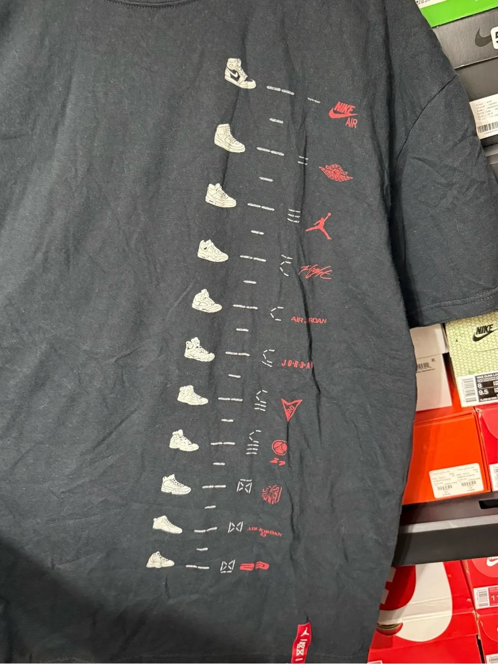 VTG Y2K Nike Air Jordan 1985-2008 History Of Air T-Shirt Men’s Size XXL